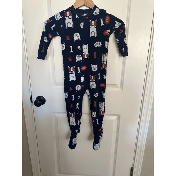 Carter’s Kids One Piece Navy Fleece Pajamas with Dogs Size 3T - Picture 1 of 12